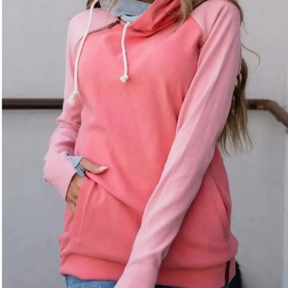 AMPERSAND DOUBLE HOOD SWEATSHIRT - CORAL COAST size L - Picture 5 of 5